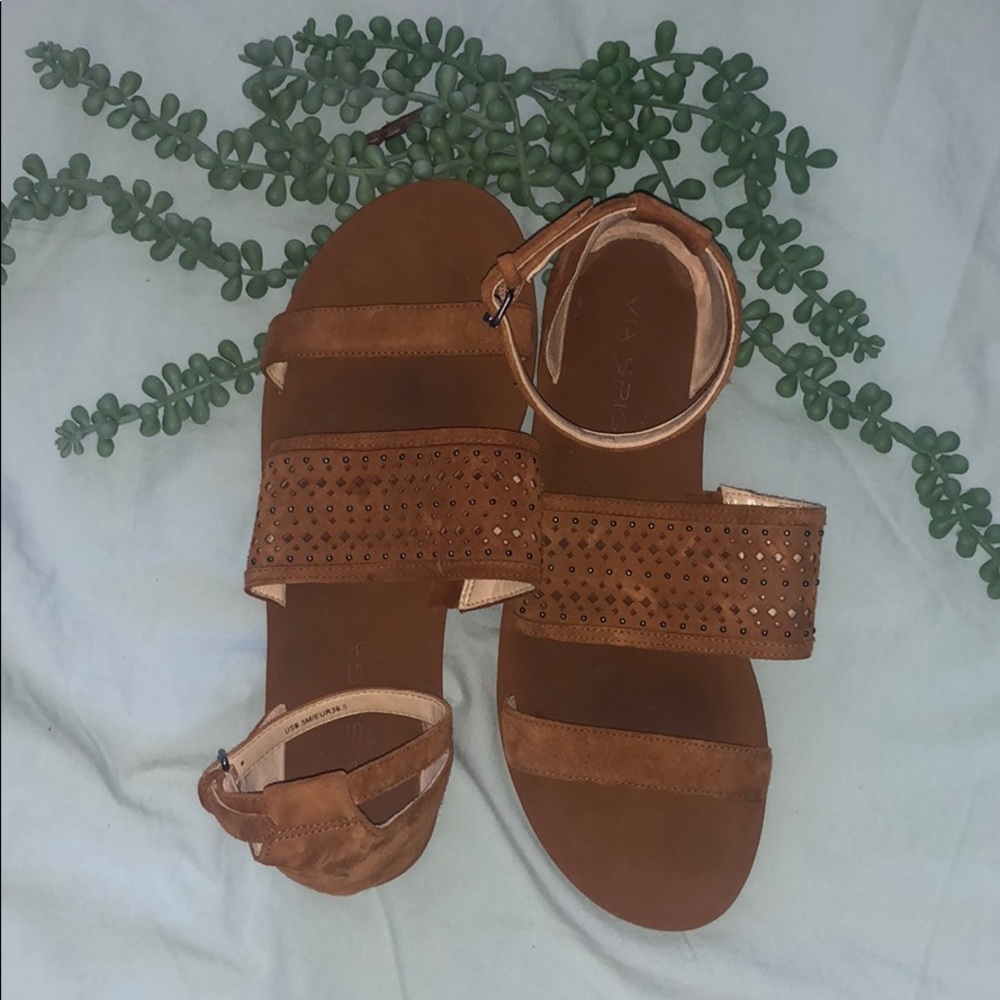 Via Spiga Suede Sandals - Brown Sandals